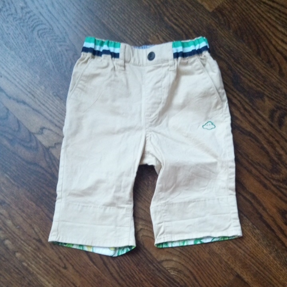 Stylish Tan Kids Shorts with Striped Waistband